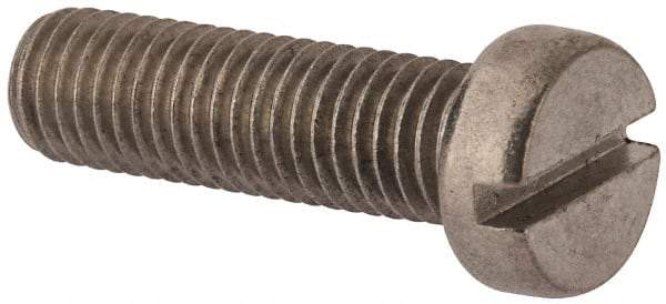 Value Collection - M10x1.50 Metric Coarse, 35mm Length Under Head Slotted Drive Machine Screw - Fillister Head, Grade 18-8 & A2 Stainless Steel, Uncoated, Without Washer - Americas Industrial Supply