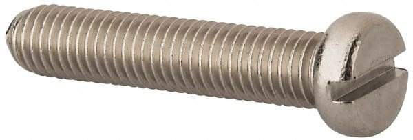 Value Collection - M10x1.50 Metric Coarse, 50mm Length Under Head Slotted Drive Machine Screw - Fillister Head, Grade 18-8 & A2 Stainless Steel, Uncoated, Without Washer - Americas Industrial Supply