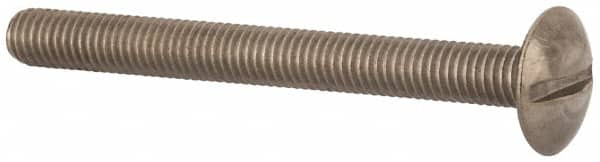 Value Collection - M5x0.80 Metric Coarse, 50mm Length Under Head Slotted Drive Machine Screw - Truss Head, Grade 18-8 & A2 Stainless Steel, Uncoated, Without Washer - Americas Industrial Supply