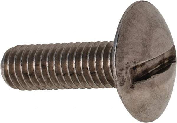 Value Collection - M6x1.00 Metric Coarse, 20mm Length Under Head Slotted Drive Machine Screw - Truss Head, Grade 18-8 & A2 Stainless Steel, Uncoated, Without Washer - Americas Industrial Supply