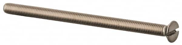Value Collection - M3x0.50 Metric Coarse, 50mm OAL Slotted Drive Machine Screw - Flat Head, Grade 316 & A4 Stainless Steel, Uncoated, Without Washer - Americas Industrial Supply