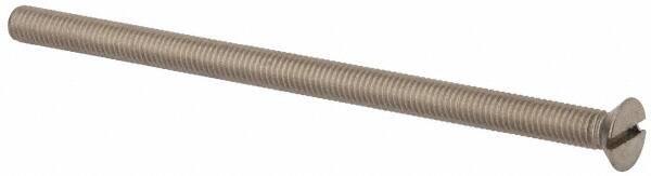 Value Collection - M5x0.80 Metric Coarse, 90mm OAL Slotted Drive Machine Screw - Flat Head, Grade 316 & A4 Stainless Steel, Uncoated, Without Washer - Americas Industrial Supply