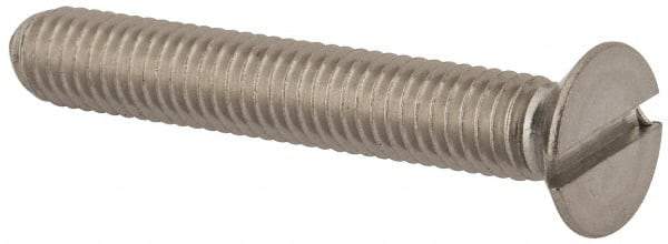 Value Collection - M6x1.00 Metric Coarse, 40mm OAL Slotted Drive Machine Screw - Flat Head, Grade 316 & A4 Stainless Steel, Uncoated, Without Washer - Americas Industrial Supply