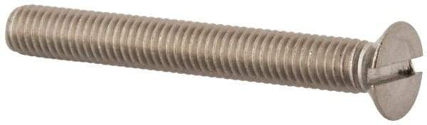 Value Collection - M6x1.00 Metric Coarse, 50mm OAL Slotted Drive Machine Screw - Flat Head, Grade 316 & A4 Stainless Steel, Uncoated, Without Washer - Americas Industrial Supply