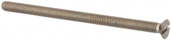 Value Collection - M6x1.00 Metric Coarse, 100mm OAL Slotted Drive Machine Screw - Flat Head, Grade 316 & A4 Stainless Steel, Uncoated, Without Washer - Americas Industrial Supply