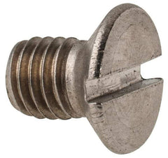 Value Collection - M8x1.25 Metric Coarse, 12mm OAL Slotted Drive Machine Screw - Flat Head, Grade 316 & A4 Stainless Steel, Uncoated, Without Washer - Americas Industrial Supply