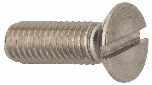 Value Collection - M8x1.25 Metric Coarse, 25mm OAL Slotted Drive Machine Screw - Flat Head, Grade 316 & A4 Stainless Steel, Uncoated, Without Washer - Americas Industrial Supply