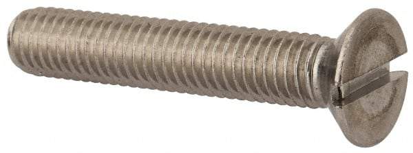 Value Collection - M8x1.25 Metric Coarse, 45mm OAL Slotted Drive Machine Screw - Flat Head, Grade 316 & A4 Stainless Steel, Uncoated, Without Washer - Americas Industrial Supply