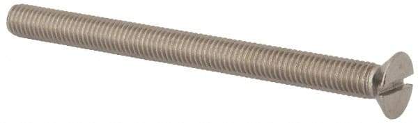Value Collection - M8x1.25 Metric Coarse, 100mm OAL Slotted Drive Machine Screw - Flat Head, Grade 316 & A4 Stainless Steel, Uncoated, Without Washer - Americas Industrial Supply