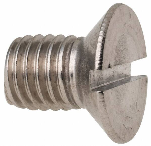 Value Collection - M10x1.50 Metric Coarse, 16mm OAL Slotted Drive Machine Screw - Flat Head, Grade 316 & A4 Stainless Steel, Uncoated, Without Washer - Americas Industrial Supply