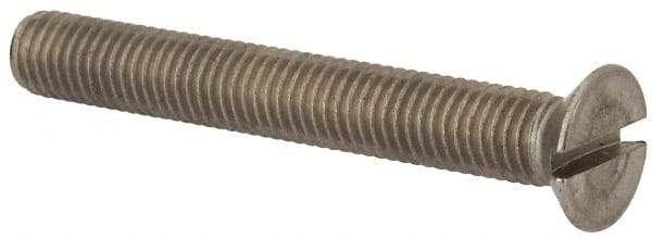 Value Collection - M10x1.50 Metric Coarse, 75mm OAL Slotted Drive Machine Screw - Flat Head, Grade 316 & A4 Stainless Steel, Uncoated, Without Washer - Americas Industrial Supply