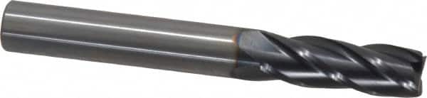 OSG - 3/8", 1-1/8" LOC, 3/8" Shank Diam, 3" OAL, 4 Flute, Solid Carbide Square End Mill - Single End, TiAlN Finish, Spiral Flute, 30° Helix, Centercutting, Right Hand Cut, Right Hand Flute, Series 464 - Americas Industrial Supply