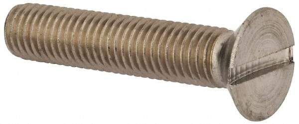Value Collection - M12x1.75, 60mm OAL Slotted Drive Machine Screw - Flat Head, Grade 316 & A4 Stainless Steel, Uncoated, Without Washer - Americas Industrial Supply