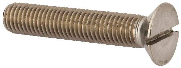Value Collection - M12x1.75 Metric Coarse, 65mm OAL Slotted Drive Machine Screw - Flat Head, Grade 316 & A4 Stainless Steel, Uncoated, Without Washer - Americas Industrial Supply