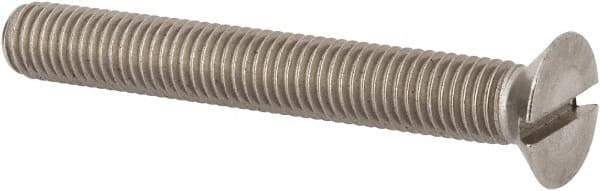 Value Collection - M12x1.75, 90mm OAL Slotted Drive Machine Screw - Flat Head, Grade 316 & A4 Stainless Steel, Uncoated, Without Washer - Americas Industrial Supply