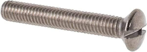 Value Collection - M3x0.50 Metric Coarse, 20mm OAL Slotted Drive Machine Screw - Oval Head, Grade 316 & A4 Stainless Steel, Uncoated, Without Washer - Americas Industrial Supply