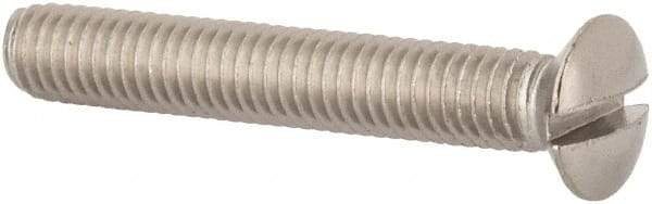Value Collection - M6x1.00 Metric Coarse, 40mm OAL Slotted Drive Machine Screw - Oval Head, Grade 316 & A4 Stainless Steel, Uncoated, Without Washer - Americas Industrial Supply