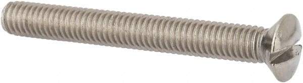 Value Collection - M6x1.00 Metric Coarse, 50mm OAL Slotted Drive Machine Screw - Oval Head, Grade 316 & A4 Stainless Steel, Uncoated, Without Washer - Americas Industrial Supply