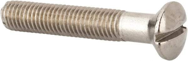 Value Collection - M10x1.50 Metric Coarse, 60mm OAL Slotted Drive Machine Screw - Oval Head, Grade 316 & A4 Stainless Steel, Uncoated, Without Washer - Americas Industrial Supply
