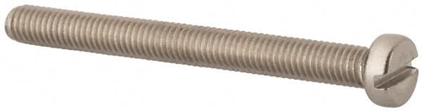 Value Collection - M5x0.80 Metric Coarse, 50mm Length Under Head Slotted Drive Machine Screw - Fillister Head, Grade 316 & A4 Stainless Steel, Uncoated, Without Washer - Americas Industrial Supply