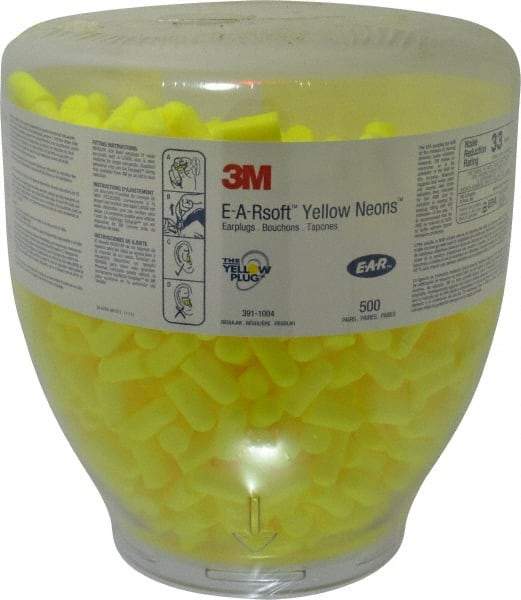 3M - One Touch Disposable Earplug Refill with 33 dB Earplugs - Yellow Earplugs, 500 Pairs - Americas Industrial Supply