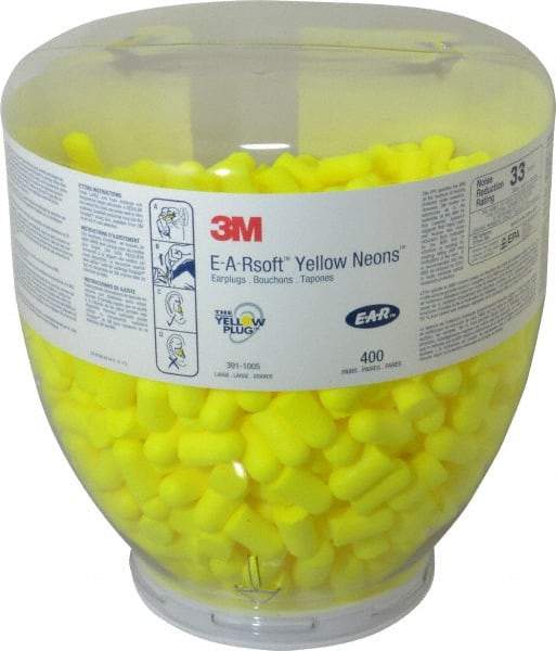 3M - One Touch Disposable Earplug Refill with 33 dB Earplugs - Yellow Earplugs, 400 Pairs - Americas Industrial Supply