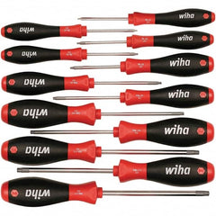 Wiha - 12 Piece Torx Screwdriver Set - Bit Sizes: Torx T-5, T-6, TORXr bits included: T7, T8, T10, T15, T20, T25, T27, T30 & T40, Comes in Box - Americas Industrial Supply