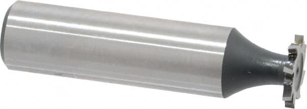 Interstate - 1/2" Diam x 1/16" Face Width, Cobalt, 8 Teeth, Shank Connection Woodruff Keyseat Cutter - Uncoated, 2-1/16" OAL x 1/2" Shank, Staggered Teeth, ANSI 204, Old Standard 1 - Americas Industrial Supply