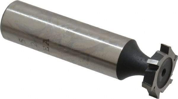 Interstate - 5/8" Diam x 1/8" Face Width, Cobalt, 8 Teeth, Shank Connection Woodruff Keyseat Cutter - Uncoated, 2-1/8" OAL x 1/2" Shank, Staggered Teeth, ANSI 405, Old Standard 5 - Americas Industrial Supply