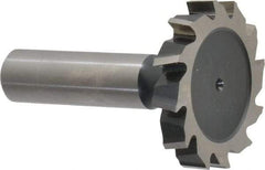 Interstate - 1-1/2" Diam x 1/4" Face Width, Cobalt, 16 Teeth, Shank Connection Woodruff Keyseat Cutter - Uncoated, 2-1/4" OAL x 1/2" Shank, Staggered Teeth, ANSI 812, Old Standard 24 - Americas Industrial Supply