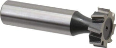 Interstate - 3/4" Diam x 1/4" Face Width, Cobalt, 10 Teeth, Shank Connection Woodruff Keyseat Cutter - Uncoated, 2-1/4" OAL x 1/2" Shank, Staggered Teeth, ANSI 806, Old Standard 91 - Americas Industrial Supply