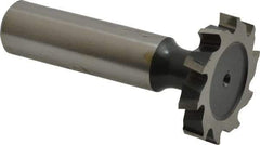 Interstate - 1-1/8" Diam x 3/16" Face Width, High Speed Steel, 12 Teeth, Shank Connection Woodruff Keyseat Cutter - Uncoated, 2-3/16" OAL x 1/2" Shank, Staggered Teeth, ANSI 609, Old Standard 16 - Americas Industrial Supply