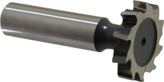 Interstate - 1-1/8" Diam x 7/32" Face Width, High Speed Steel, 12 Teeth, Shank Connection Woodruff Keyseat Cutter - Uncoated, 2-7/32" OAL x 1/2" Shank, Staggered Teeth, ANSI 709, Old Standard 17 - Americas Industrial Supply