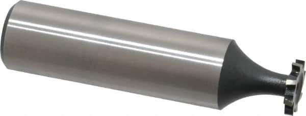 Interstate - 3/8" Diam x 1/16" Face Width, Cobalt, 6 Teeth, Shank Connection Woodruff Keyseat Cutter - Uncoated, 2-1/16" OAL x 1/2" Shank, Staggered Teeth, ANSI 203, Old Standard 211 - Americas Industrial Supply