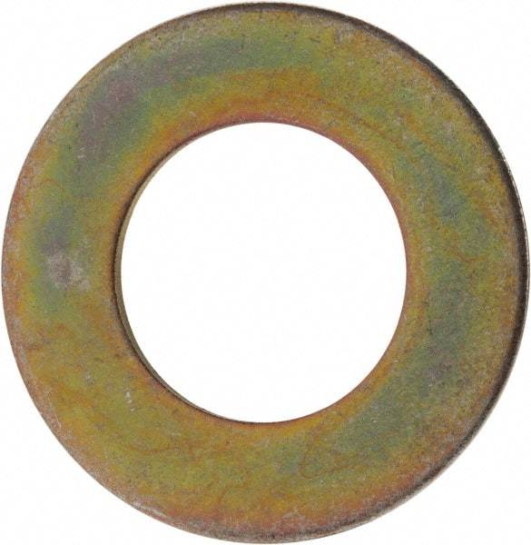 Made in USA - 1-3/8" Screw, Grade 8 Alloy Steel SAE Flat Washer - 1-7/16" ID x 2-3/4" OD, 0.213" Thick, Zinc Yellow Dichromate Finish - Americas Industrial Supply