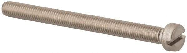 Value Collection - M5x0.80 Metric Coarse, 60mm Length Under Head Slotted Drive Machine Screw - Fillister Head, Grade 316 & A4 Stainless Steel, Uncoated, Without Washer - Americas Industrial Supply