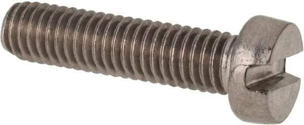 Value Collection - M6x1.00 Metric Coarse, 25mm Length Under Head Slotted Drive Machine Screw - Fillister Head, Grade 316 & A4 Stainless Steel, Uncoated, Without Washer - Americas Industrial Supply