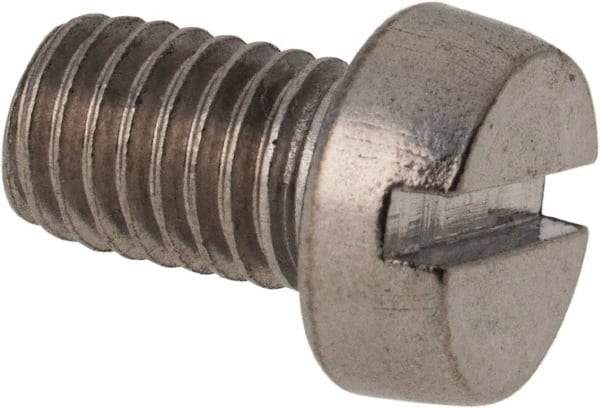 Value Collection - M8x1.25 Metric Coarse, 12mm Length Under Head Slotted Drive Machine Screw - Fillister Head, Grade 316 & A4 Stainless Steel, Uncoated, Without Washer - Americas Industrial Supply