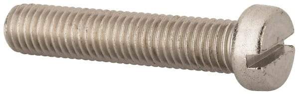 Value Collection - M10x1.50 Metric Coarse, 50mm Length Under Head Slotted Drive Machine Screw - Fillister Head, Grade 316 & A4 Stainless Steel, Uncoated, Without Washer - Americas Industrial Supply