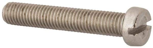 Value Collection - M10x1.50 Metric Coarse, 60mm Length Under Head Slotted Drive Machine Screw - Fillister Head, Grade 316 & A4 Stainless Steel, Uncoated, Without Washer - Americas Industrial Supply
