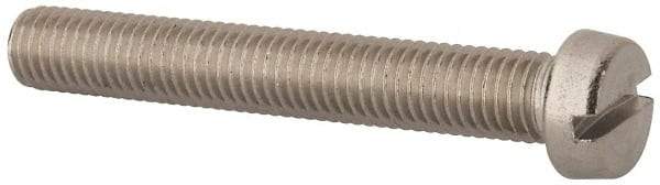 Value Collection - M10x1.50, 70mm Length Under Head Slotted Drive Machine Screw - Fillister Head, Grade 316 & A4 Stainless Steel, Uncoated, Without Washer - Americas Industrial Supply