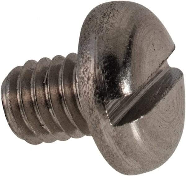 Value Collection - M4x0.70 Metric Coarse, 5mm Length Under Head Slotted Drive Machine Screw - Pan Head, Grade 316 & A4 Stainless Steel, Uncoated, Without Washer - Americas Industrial Supply