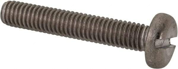Value Collection - M6x1.00 Metric Coarse, 35mm Length Under Head Slotted Drive Machine Screw - Pan Head, Grade 316 & A4 Stainless Steel, Uncoated, Without Washer - Americas Industrial Supply