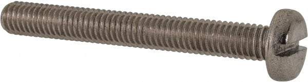 Value Collection - M6x1.00 Metric Coarse, 50mm Length Under Head Slotted Drive Machine Screw - Pan Head, Grade 316 & A4 Stainless Steel, Uncoated, Without Washer - Americas Industrial Supply