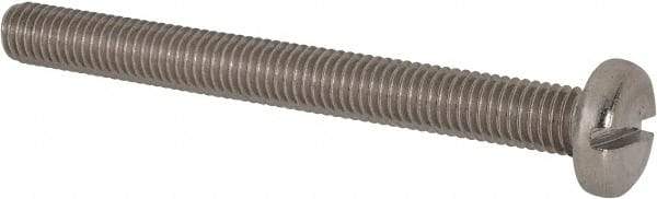 Value Collection - M8x1.25 Metric Coarse, 80mm Length Under Head Slotted Drive Machine Screw - Pan Head, Grade 316 & A4 Stainless Steel, Uncoated, Without Washer - Americas Industrial Supply