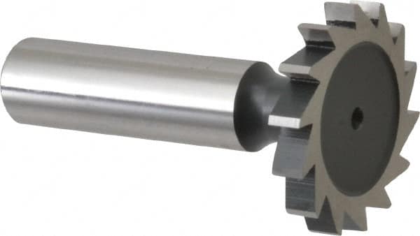 Interstate - 1-1/4" Diam x 3/16" Face Width, Cobalt, 14 Teeth, Shank Connection Woodruff Keyseat Cutter - Uncoated, 2-3/16" OAL x 1/2" Shank, Straight Teeth, ANSI 610, Old Standard 19 - Americas Industrial Supply