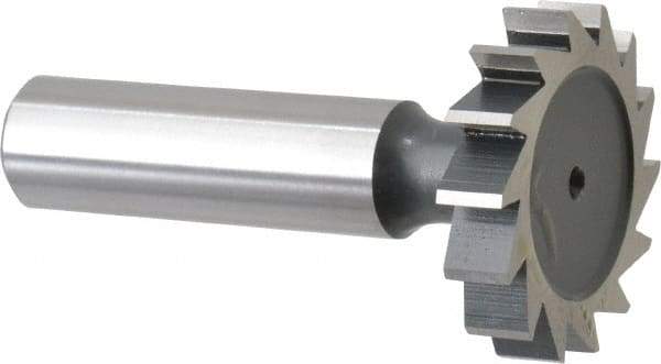 Interstate - 1-1/4" Diam x 1/4" Face Width, Cobalt, 14 Teeth, Shank Connection Woodruff Keyseat Cutter - Uncoated, 2-1/4" OAL x 1/2" Shank, Straight Teeth, ANSI 810, Old Standard 21 - Americas Industrial Supply
