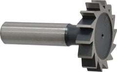 Interstate - 1-1/2" Diam x 5/16" Face Width, Cobalt, 16 Teeth, Shank Connection Woodruff Keyseat Cutter - Uncoated, 2-5/16" OAL x 1/2" Shank, Straight Teeth, ANSI 1012, Old Standard 25 - Americas Industrial Supply