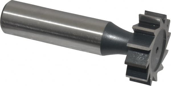 Interstate - 1" Diam x 5/16" Face Width, Cobalt, 12 Teeth, Shank Connection Woodruff Keyseat Cutter - Uncoated, 2-5/16" OAL x 1/2" Shank, Straight Teeth, ANSI 1008, Old Standard B - Americas Industrial Supply