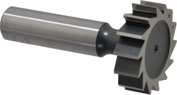 Interstate - 1-1/4" Diam x 3/8" Face Width, Cobalt, 14 Teeth, Shank Connection Woodruff Keyseat Cutter - Uncoated, 2-3/8" OAL x 1/2" Shank, Straight Teeth, ANSI 1210, Old Standard E - Americas Industrial Supply